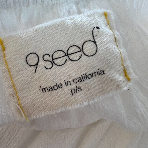 9seed Gauzy Tiered Hi-Low Strapless Maxi Dress White Swim Cover Up Size Small - Picture 7 of 11